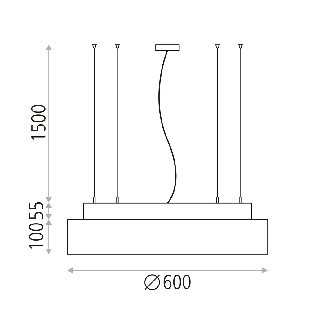 ACB Isia Air Cleaner Pendant Ceiling Light Black T5 UV-C 2x + LED Remote Control, Slide Switch C3927270N