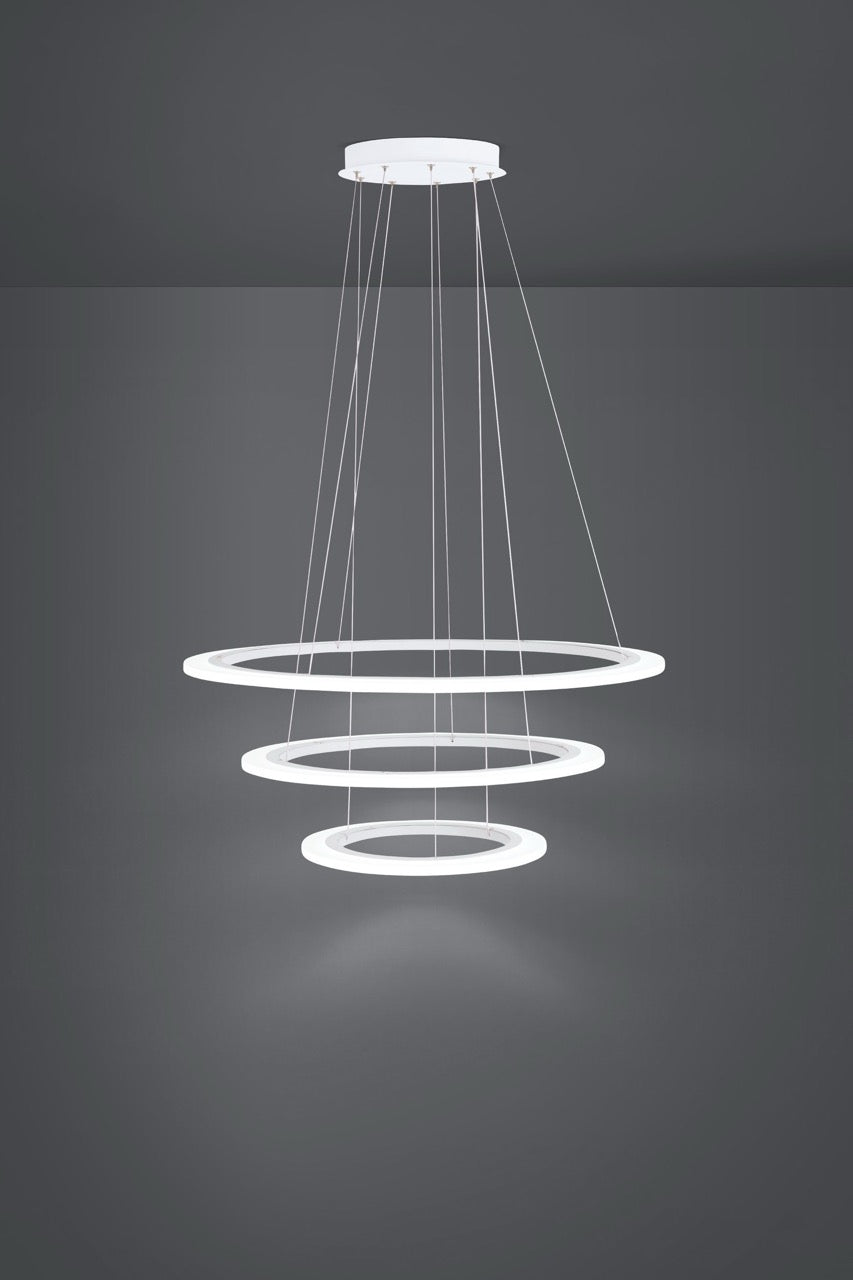 EGLO Penaforte Lámpara de techo colgante LED regulable 3 luces aluminio plástico blanco blanco 39274