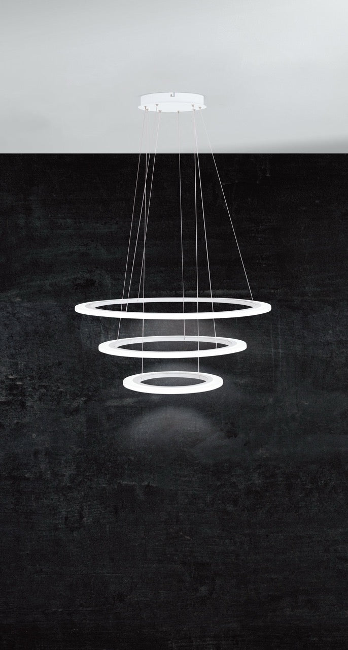 EGLO Penaforte Lámpara de techo colgante LED regulable 3 luces aluminio plástico blanco blanco 39274