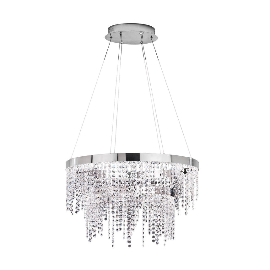 EGLO Antelao Lámpara de techo colgante LED regulable acero cristal cromo claro 39281