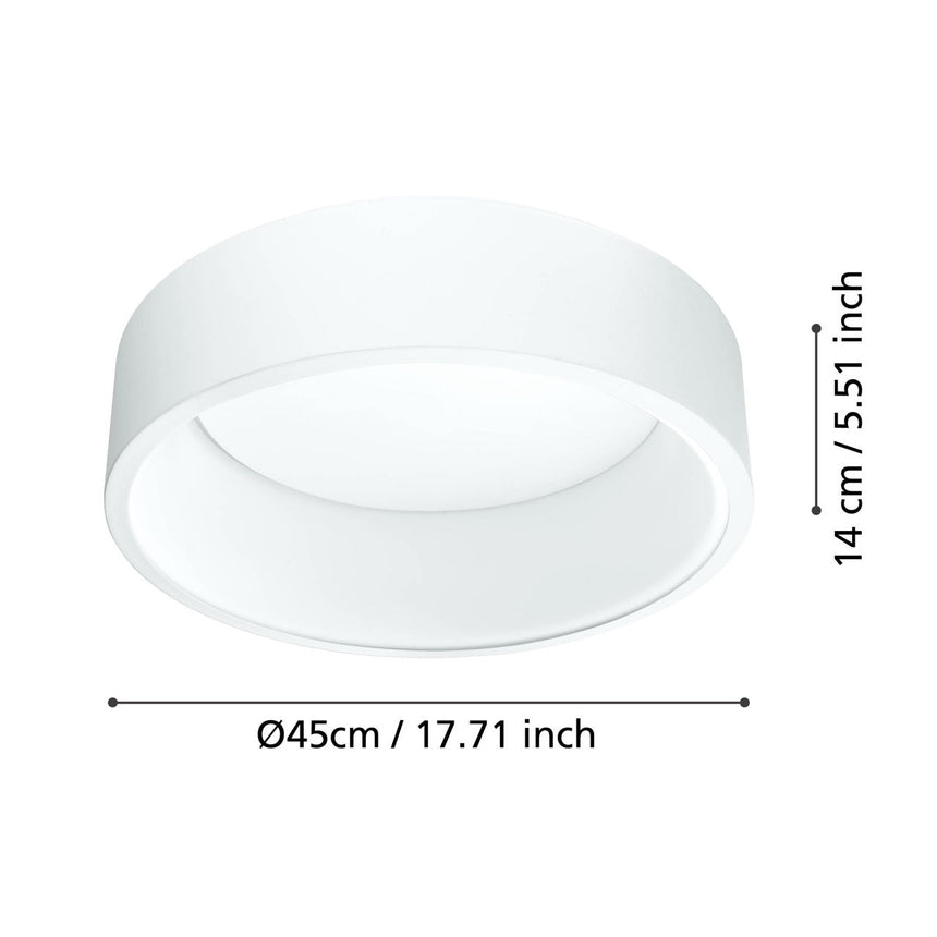 EGLO Marghera 1 Plafón LED regulable aceroplástico blanco 39286