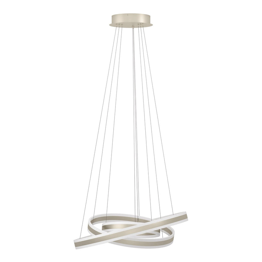 EGLO Tonarella Lámpara de techo colgante LED regulable 3 luces acero plástico champán satinado 39314