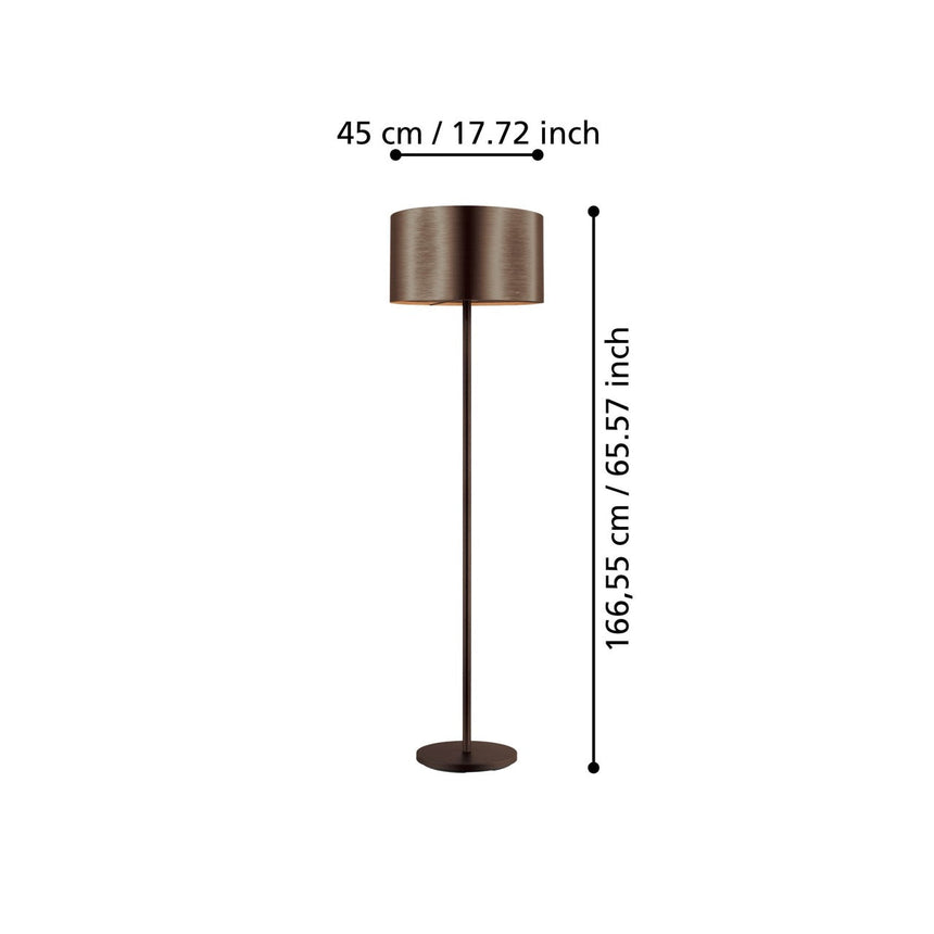 EGLO Saganto 1 Lámpara de pie acero plástico café cafécobre 39358