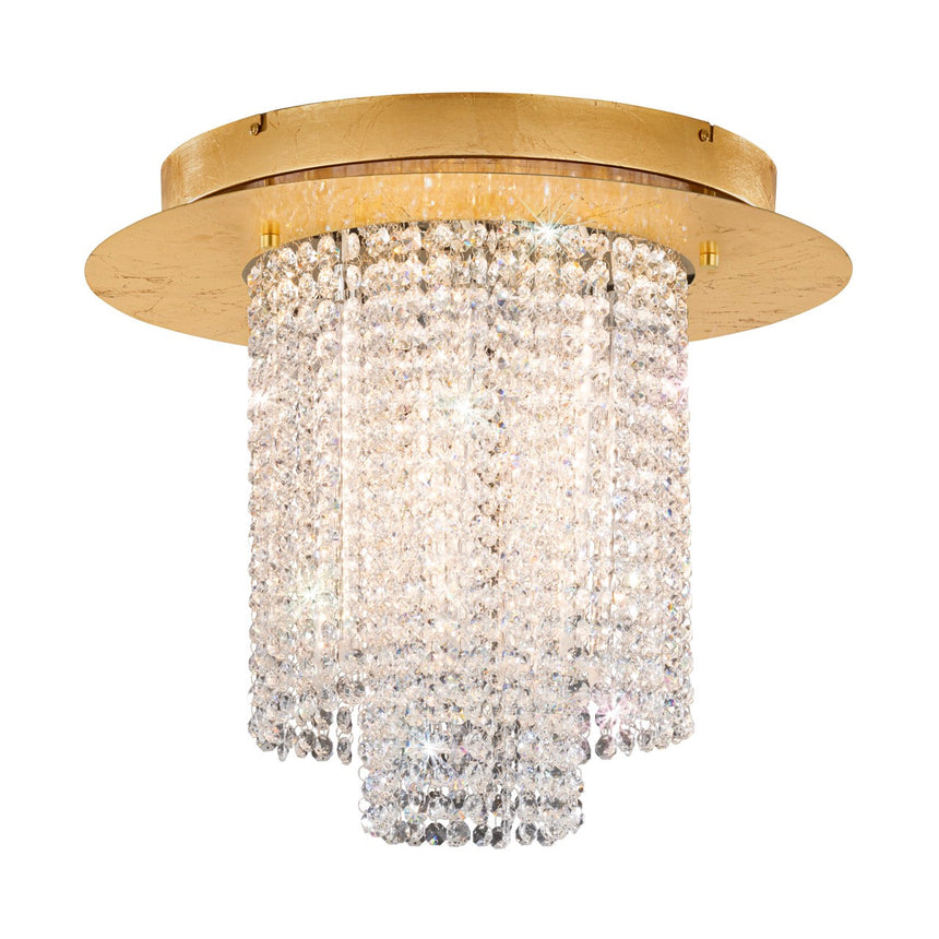 EGLO Vilalones Plafón LED regulable acero cristal dorado claro 39398