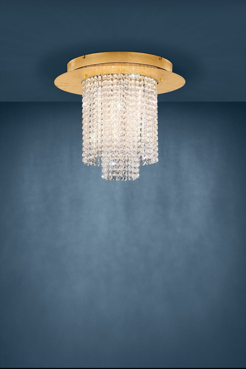 EGLO Vilalones Plafón LED regulable acero cristal dorado claro 39398