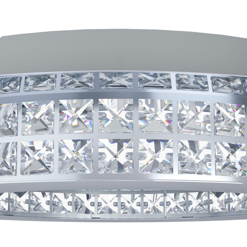 EGLO Principe Plafón LED regulable acero cristal cromo claro 39401