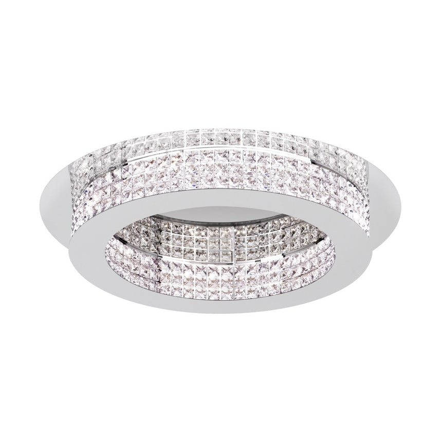 EGLO Principe Plafón LED regulable acero cristal cromo claro 39402