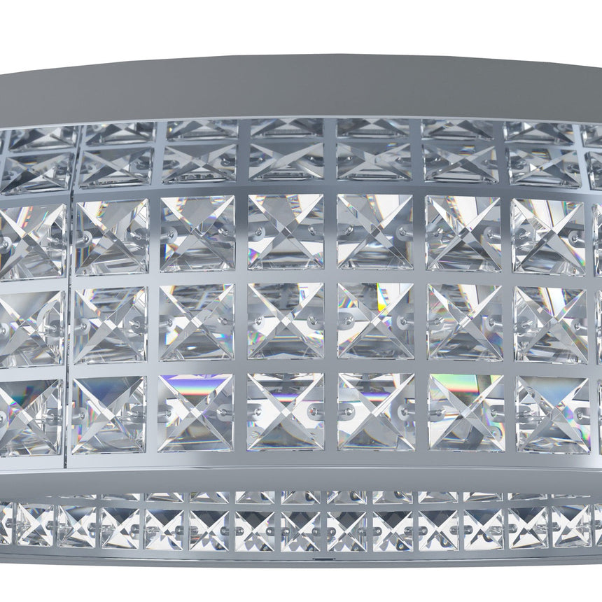 EGLO Principe Plafón LED regulable acero cristal cromo claro 39402