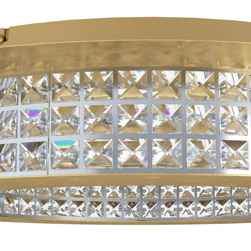 EGLO Principe Plafón LED regulable acero cristal dorado claro 39406