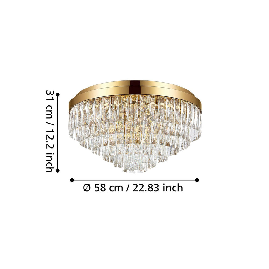 EGLO Valparaiso Plafón acero cristal dorado claro 39458