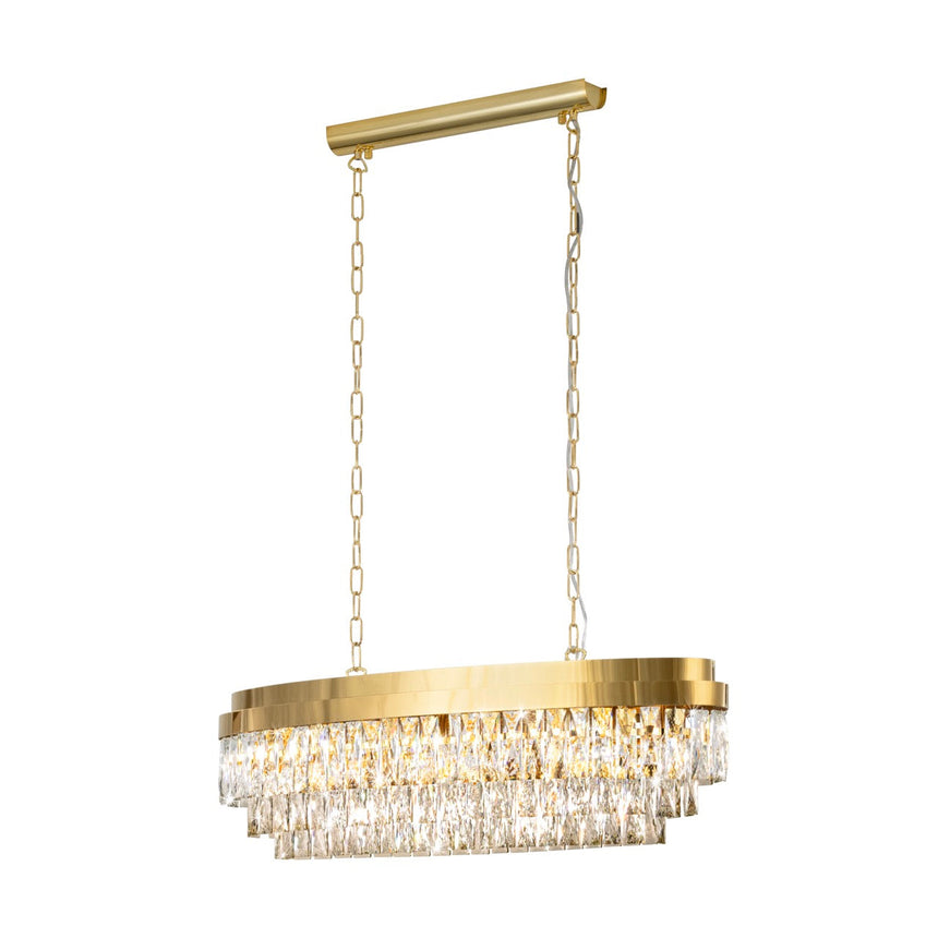 EGLO Valparaiso Lámpara de techo colgante acero cristal dorado claro 39462