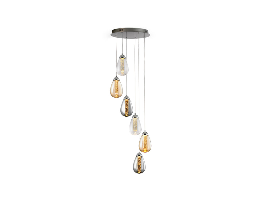 Lámpara de techo colgante Schuller Taccia 6 luces cromo
