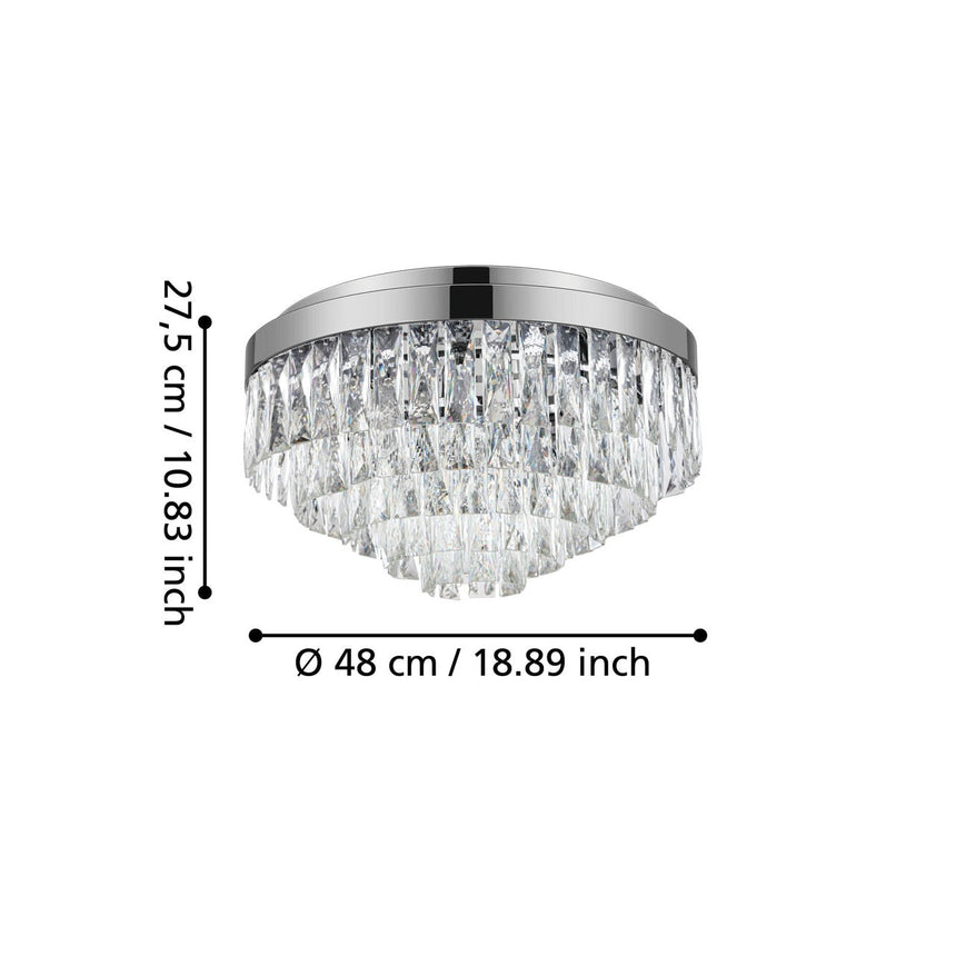 EGLO Valparaiso 1 Plafón acero cristal cromo claro 39489