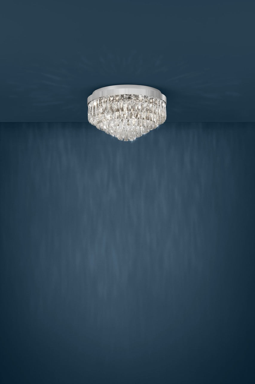 EGLO Valparaiso 1 Plafón acero cristal cromo claro 39489