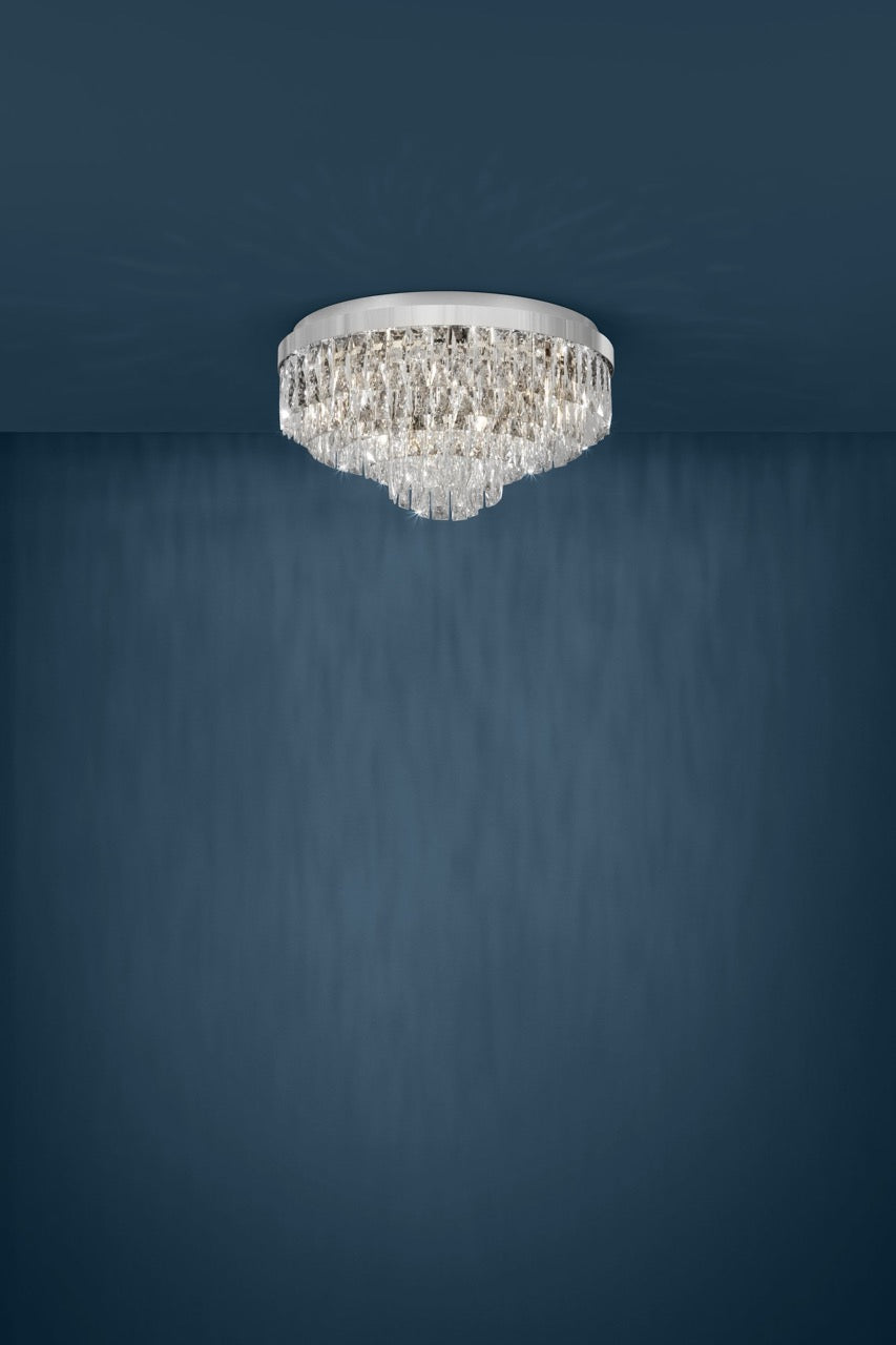 EGLO Valparaiso 1 Plafón acero cristal cromo claro 39491