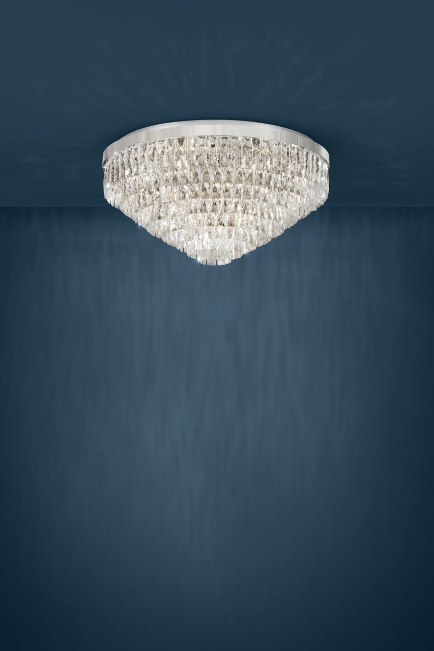 EGLO Valparaiso 1 Plafón acero cristal cromo claro 39492