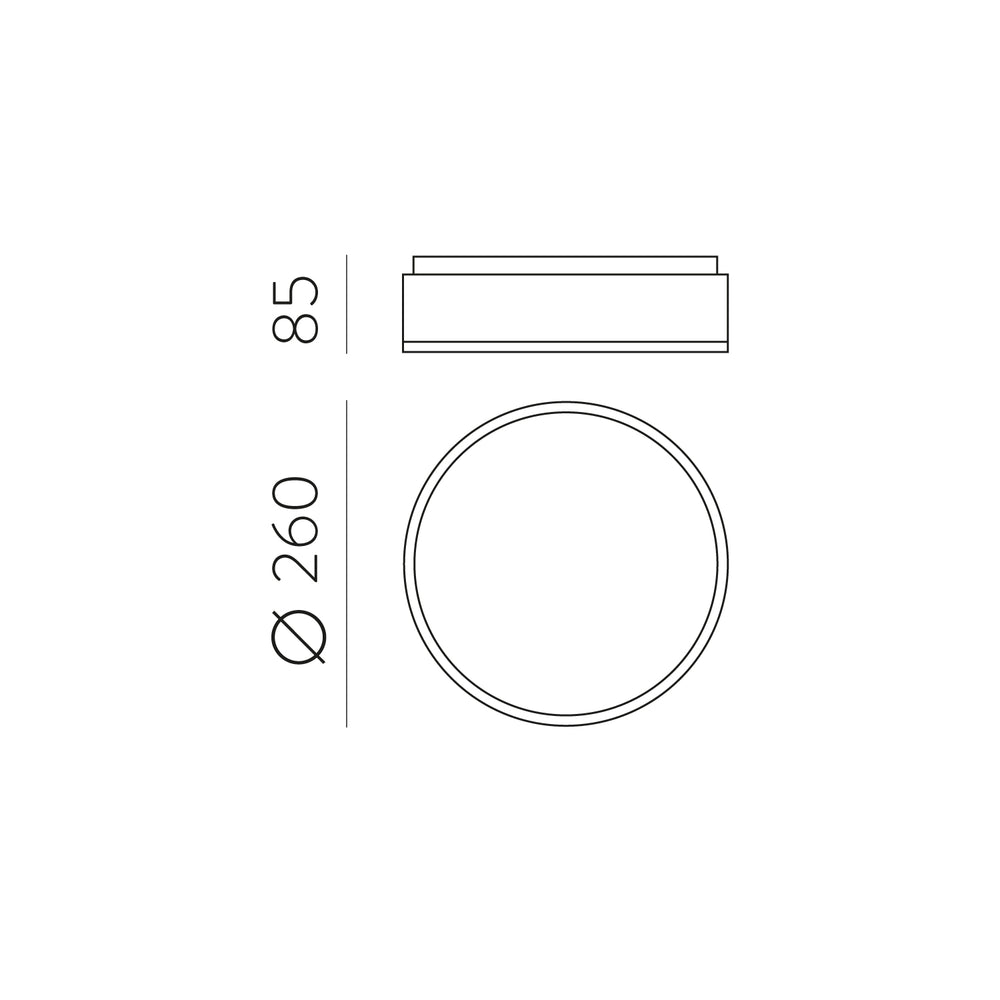 ACB Dins Ceiling Light 395/26 Smooth White, LED 18W 1890lm, CRI90 I IP44, Integrated LED, Kelvin 2700K-3000K Slide Switch P0395170B