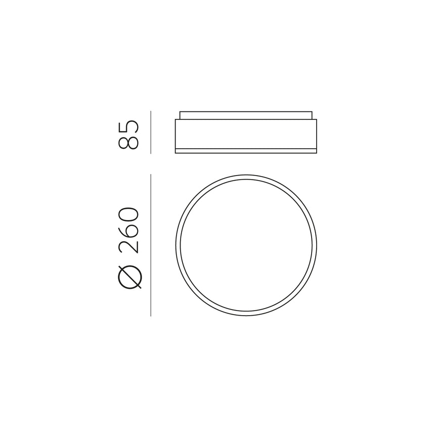 ACB Dins Ceiling Light 395/26 Smooth White, LED 18W 1890lm, CRI90 I IP44, Integrated LED, Kelvin 2700K-3000K Slide Switch P0395170B