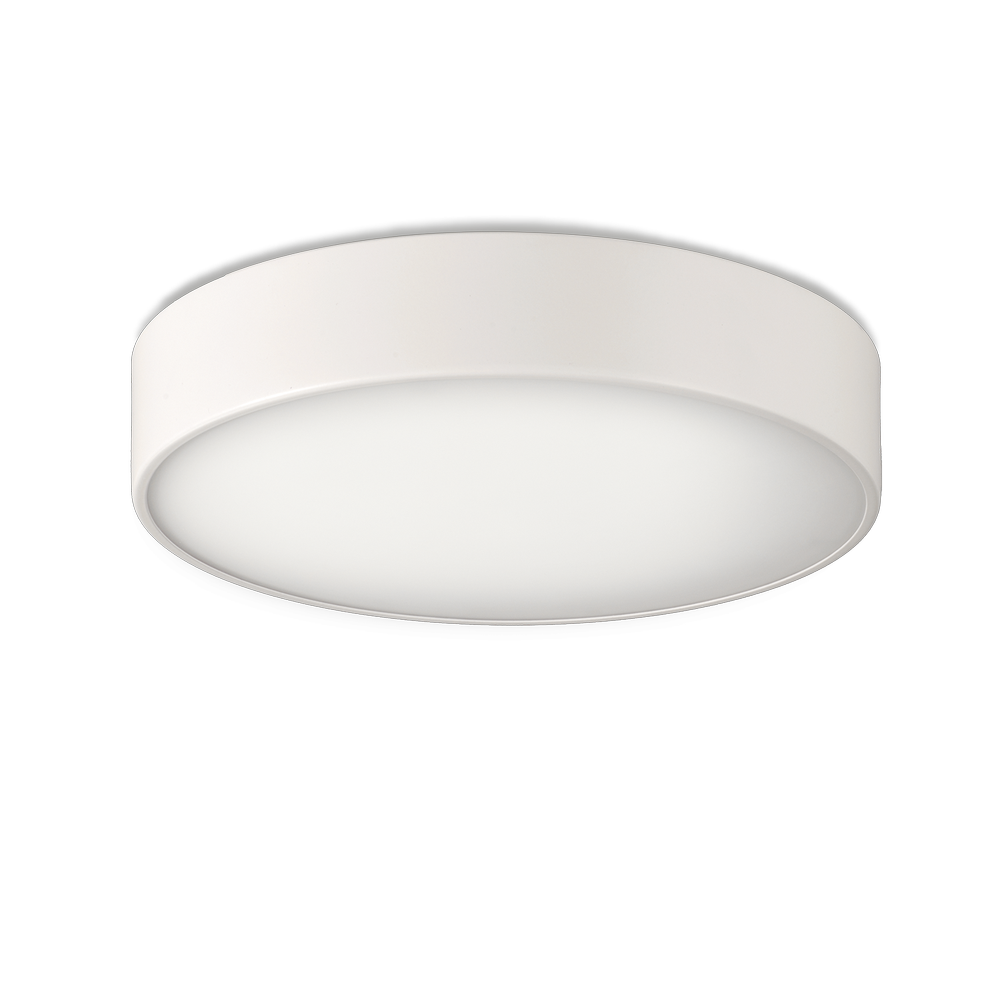 ACB Dins Ceiling Light 395/26 Smooth White, LED 18W 1890lm, CRI90 I IP44, Integrated LED, Kelvin 2700K-3000K Slide Switch P0395170B