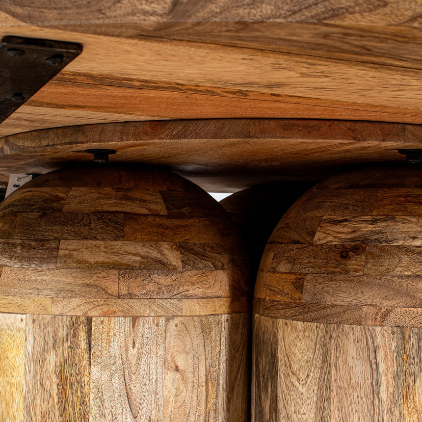 Mesa de comedor redonda madera mango 120x76cm 39500