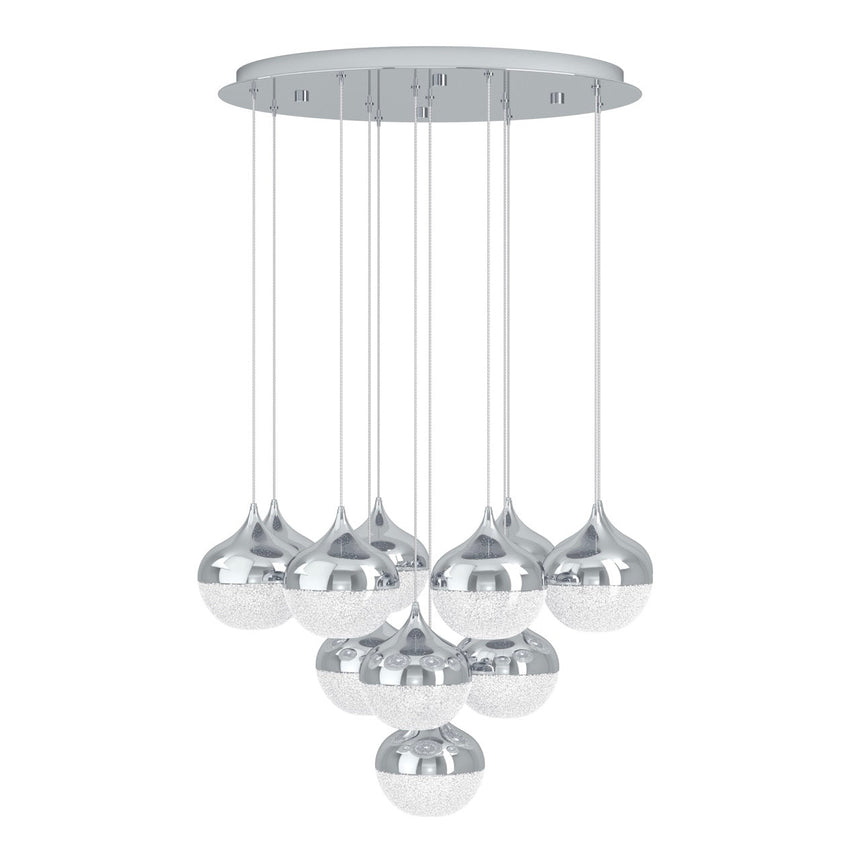 EGLO Mioglia Lámpara de techo colgante LED regulable acero plástico cromo granille blancoclaro 39527