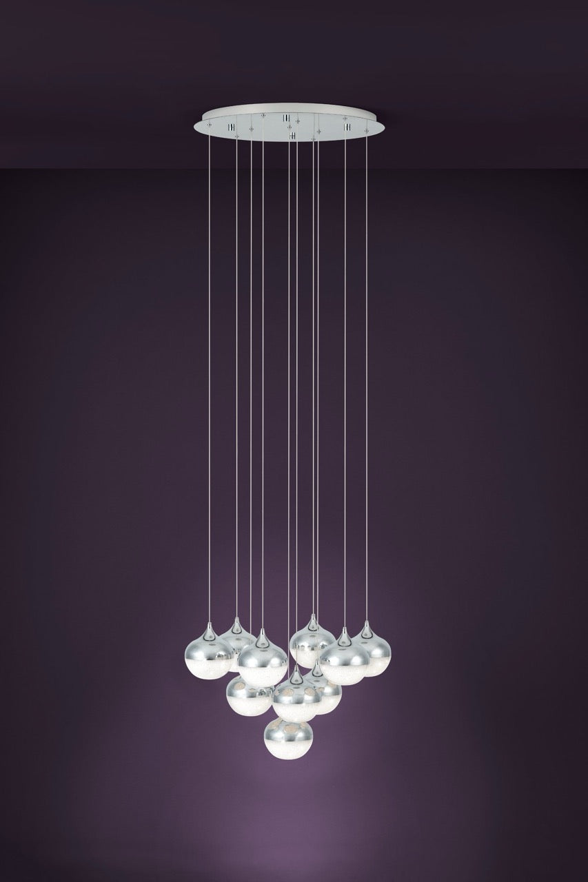 EGLO Mioglia Lámpara de techo colgante LED regulable acero plástico cromo granille blancoclaro 39527