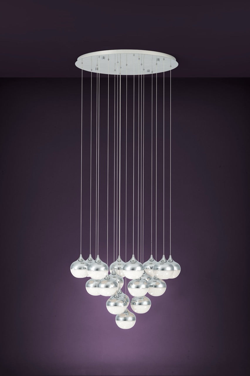 EGLO Mioglia Lámpara de techo colgante LED regulable acero plástico cromo granille blancoclaro 39528