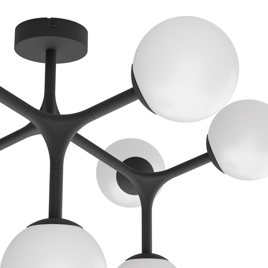 EGLO Maragall Plafón LED acero vidrio opalino mate negro blanco 39532