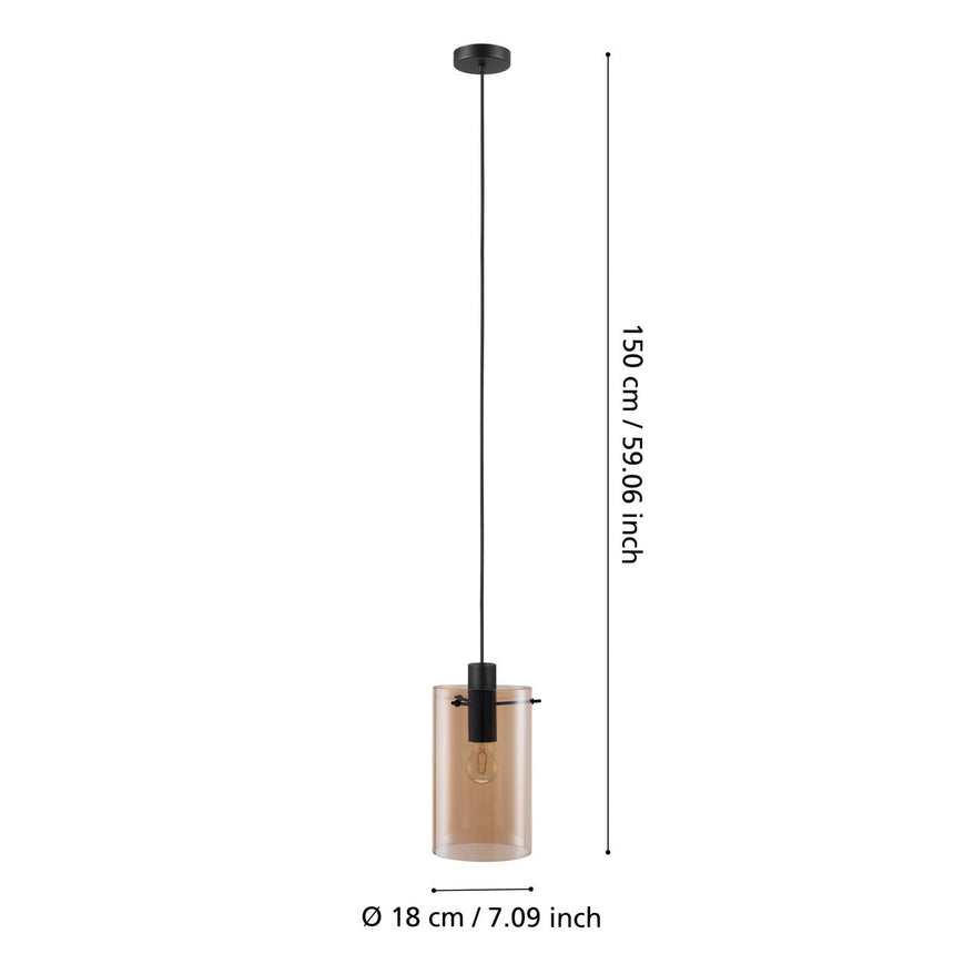 EGLO Hanging Powder Compactor 1L Black/Amber EGLO39537