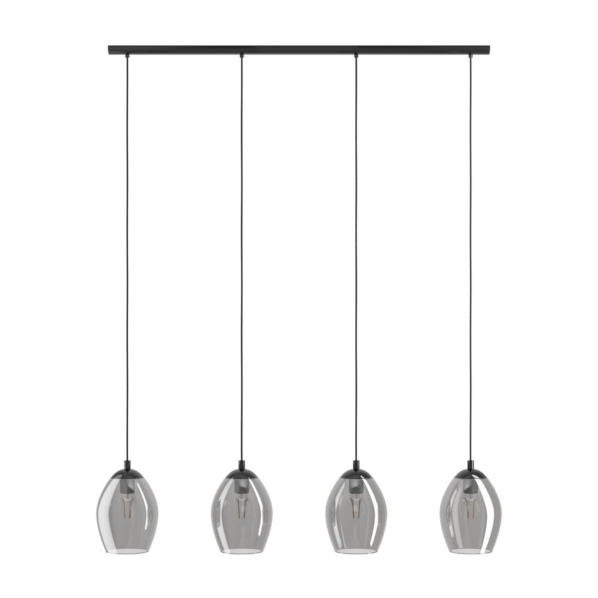 EGLO Estanys Lámpara de techo colgante acero vidrio vaporizado nickel-negro negro transparente 39566