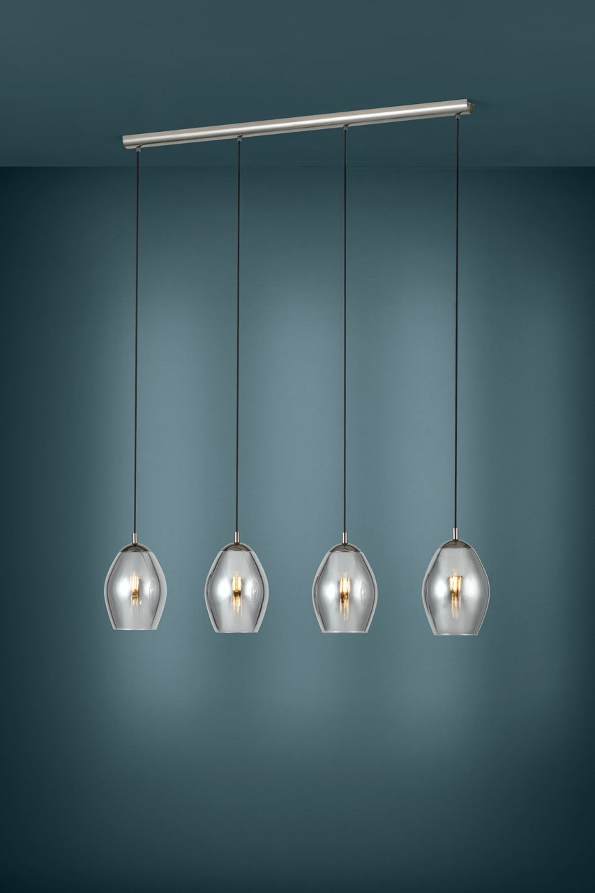 EGLO Estanys Lámpara de techo colgante acero vidrio vaporizado nickel-negro negro transparente 39566