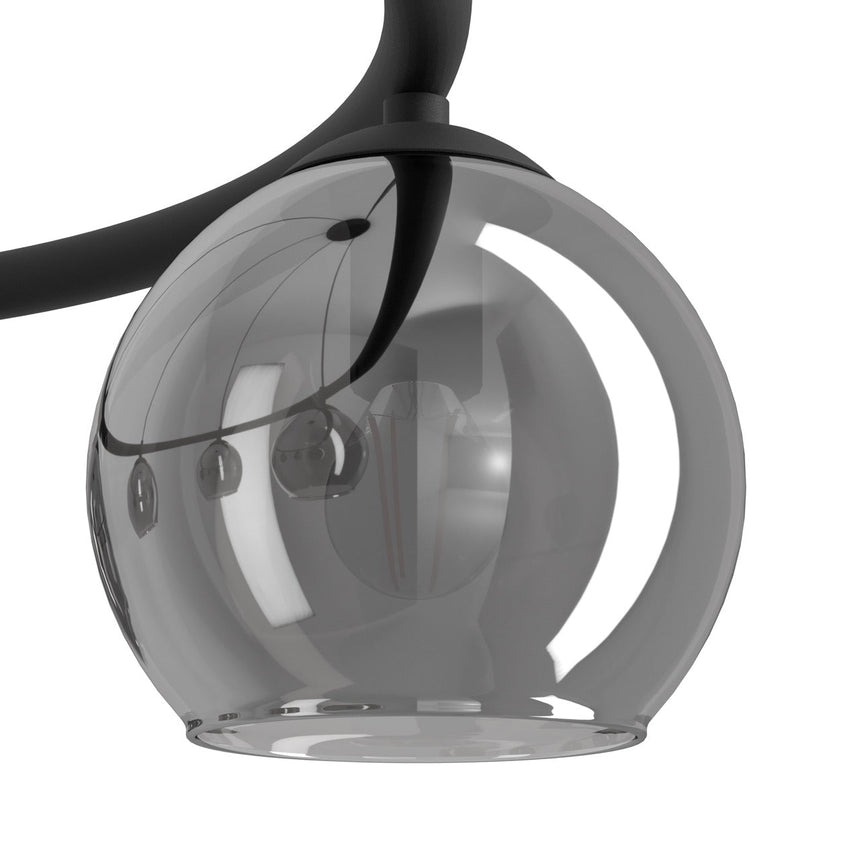 EGLO Daguella Lámpara de techo colgante acero vidrio vaporizado negro negro transparente 39578