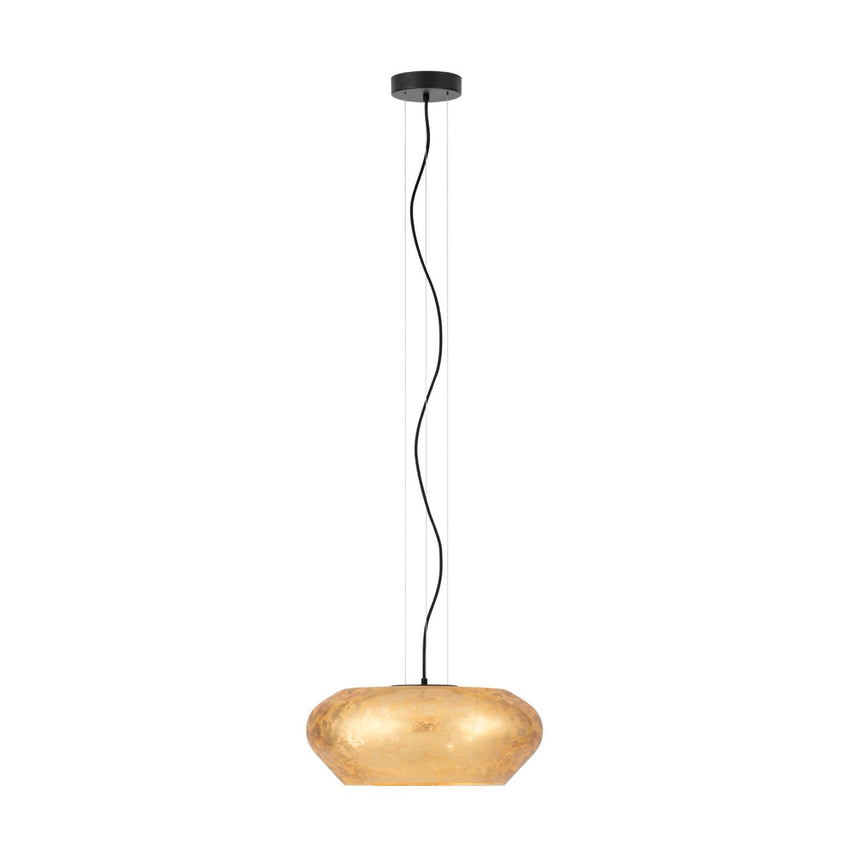 EGLO Priorat Lámpara de techo colgante acero vidrio negro dorado 39595