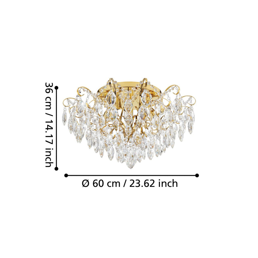 EGLO Fenoullet 1 Plafón acero cristal latón claro 39602