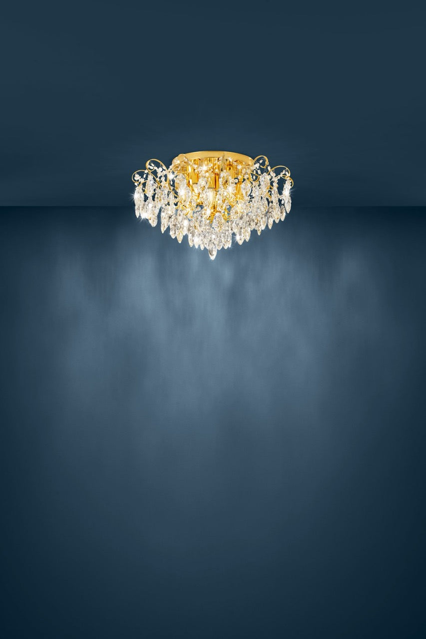 EGLO Fenoullet 1 Plafón acero cristal latón claro 39602