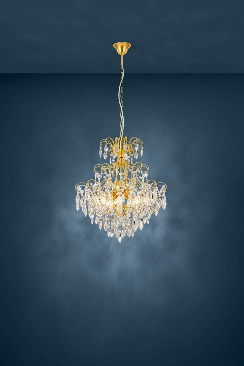 EGLO Fenoullet 1 Lámpara de techo colgante acero cristal latón claro 39605