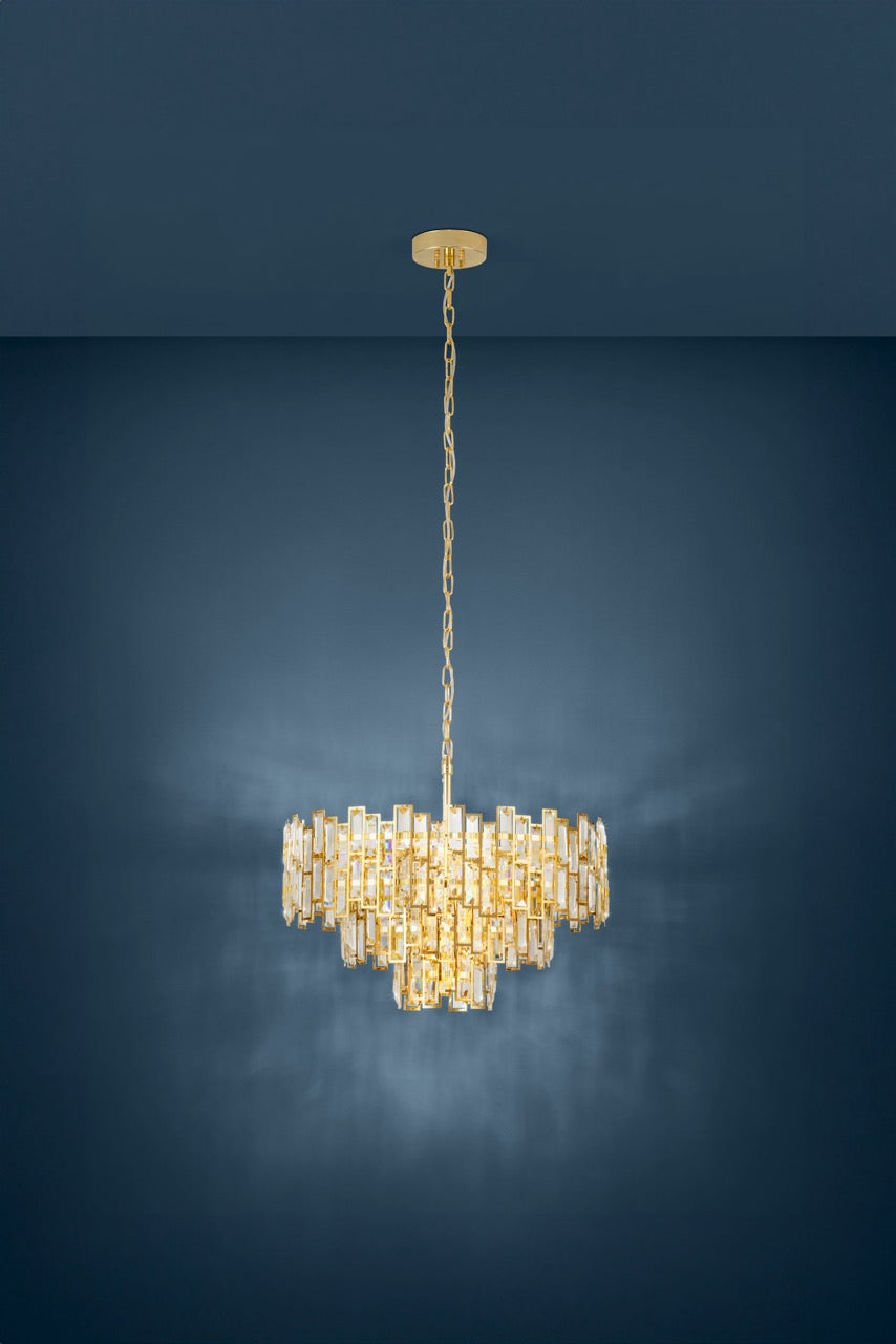 EGLO Calmeilles Lámpara de techo colgante acero cristal latón claro 39613