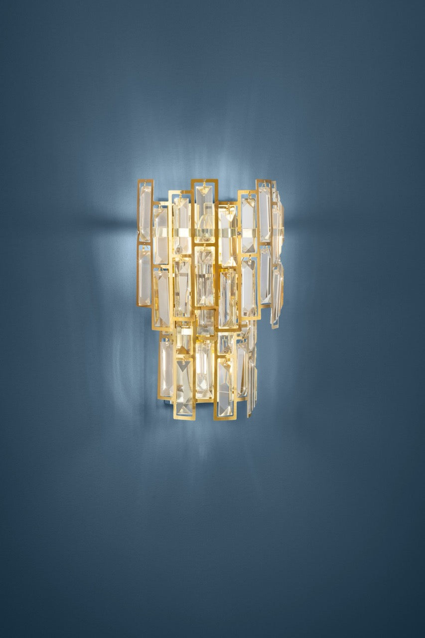EGLO Calmeilles Lámpara de pared acero cristal latón claro 39615
