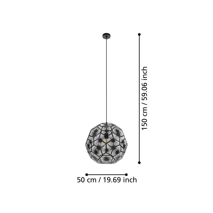 EGLO Skoura 1 Lámpara de techo colgante acero negro 39619