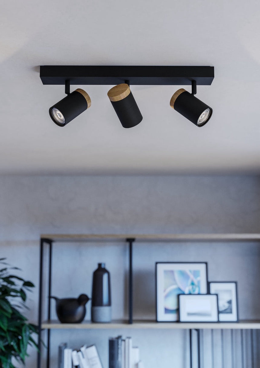 EGLO Cartagena Foco LED aceromadera negrocafé 39648