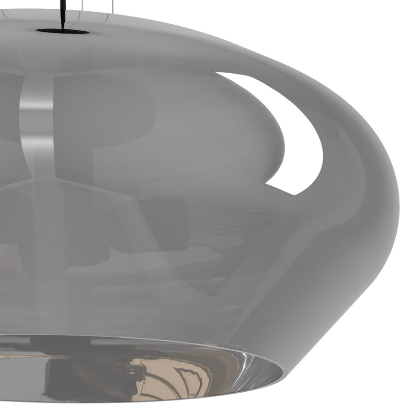 EGLO Priorat Lámpara de techo colgante acero vidrio vaporizado negro negro transparente 39658