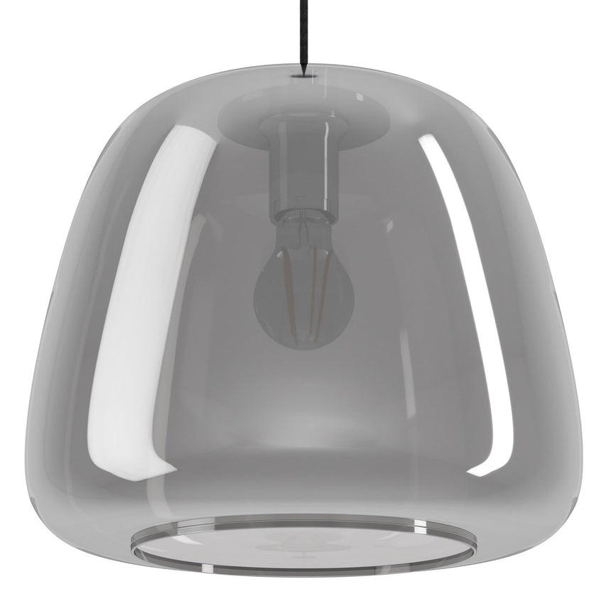 EGLO Albarino Lámpara de techo colgante acero vidrio vaporizado cromo negro transparente 39665