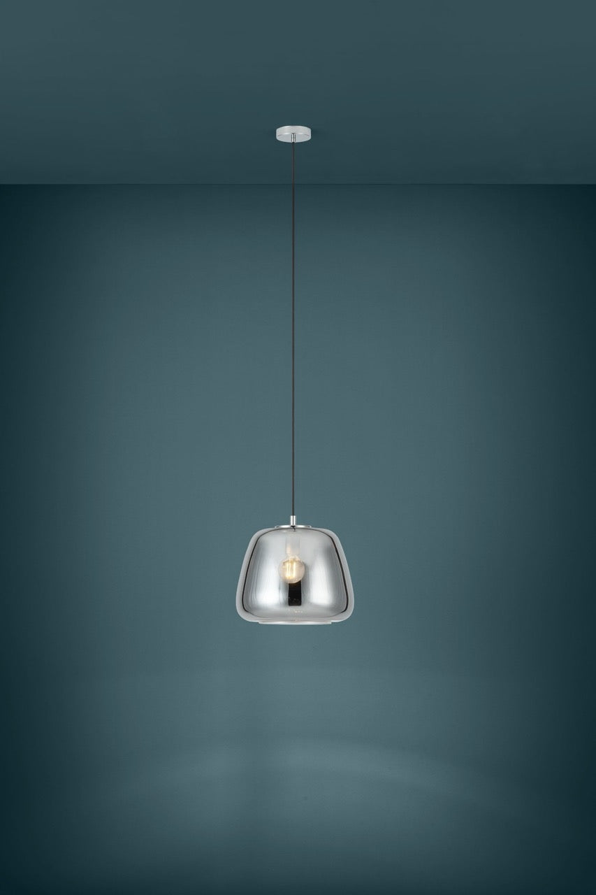 EGLO Albarino Lámpara de techo colgante acero vidrio vaporizado cromo negro transparente 39665