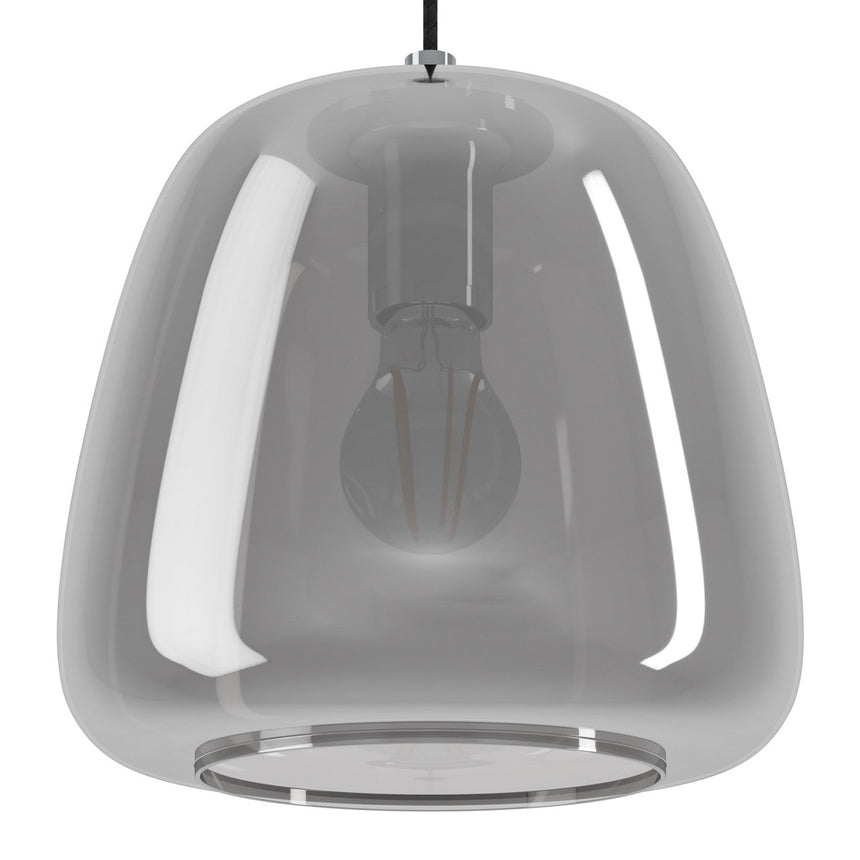 EGLO Albarino Lámpara de techo colgante acero vidrio vaporizado cromo negro transparente 39667