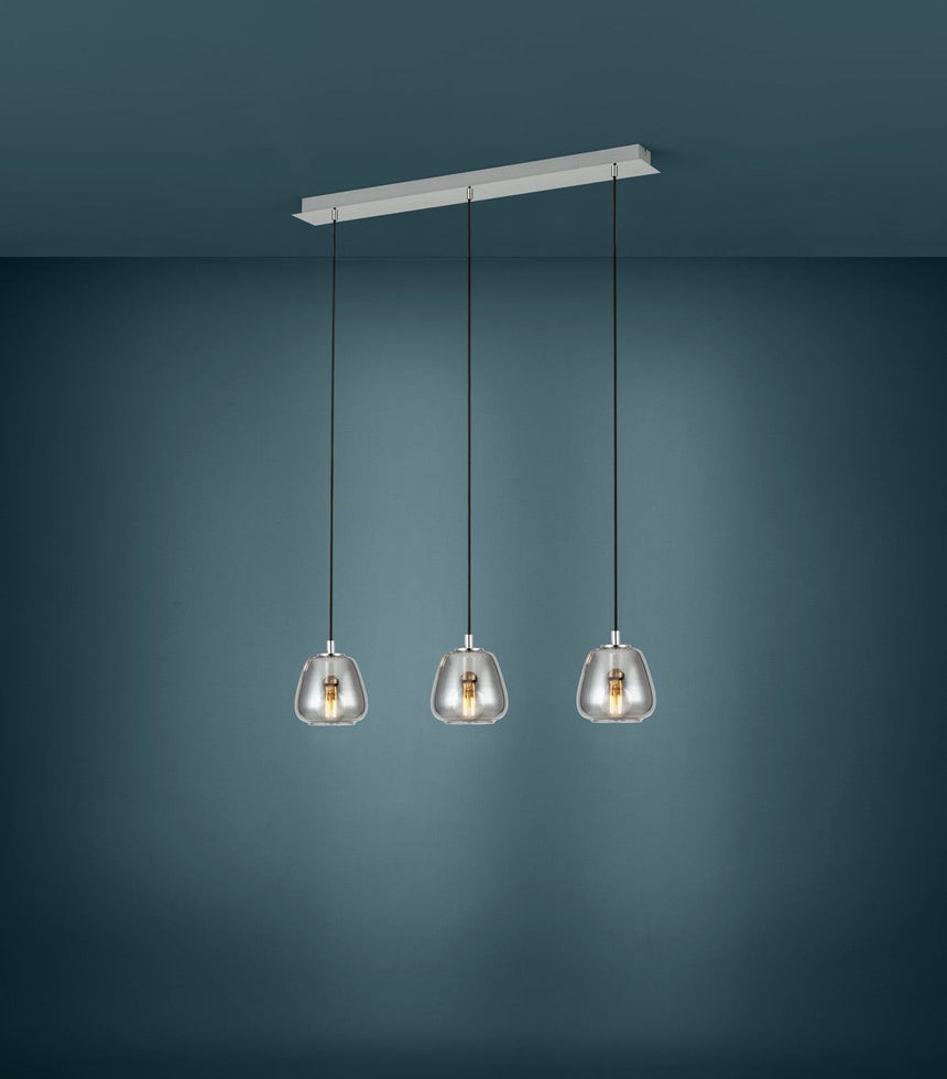 EGLO Albarino Lámpara de techo colgante acero vidrio vaporizado cromo negro transparente 39667