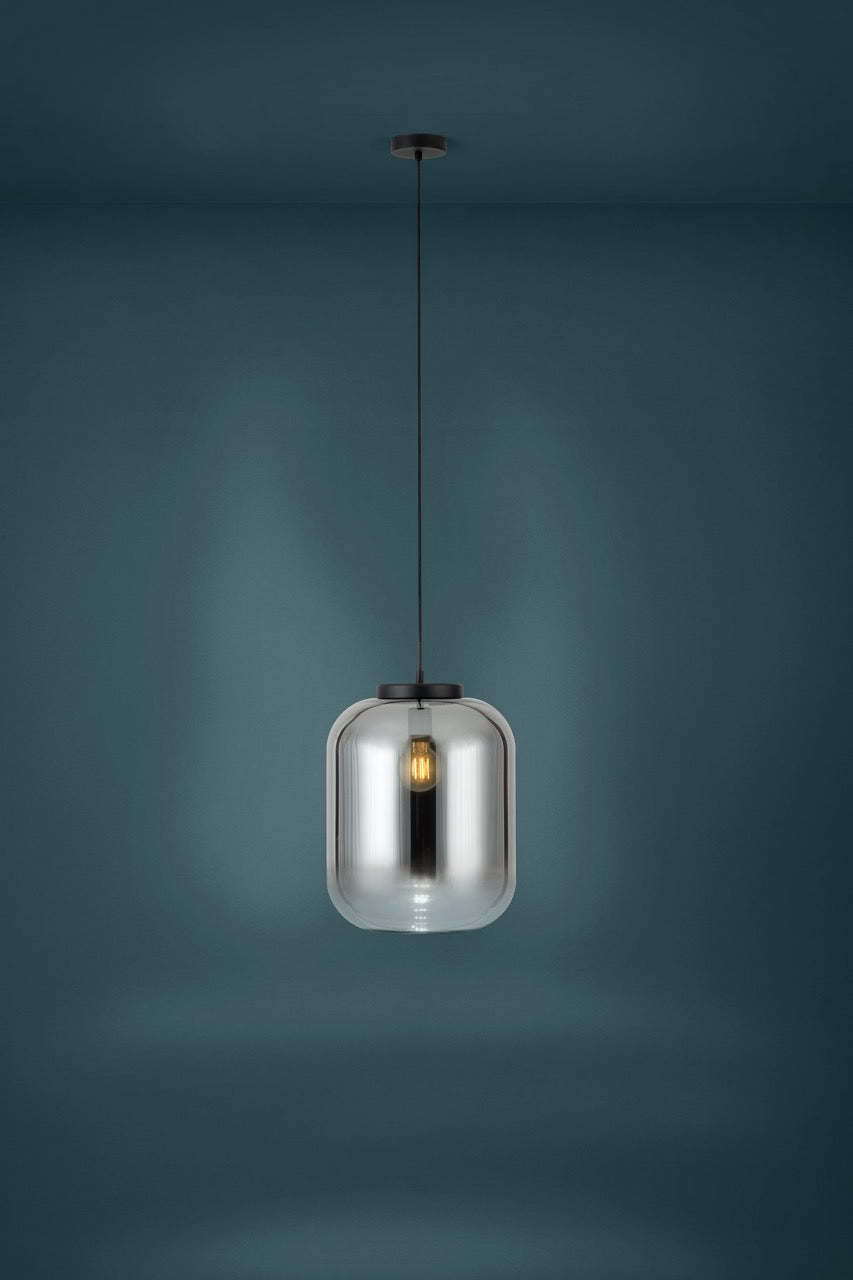 EGLO Bulciago Lámpara de techo colgante acero vidrio vaporizado negro negro transparente 39674