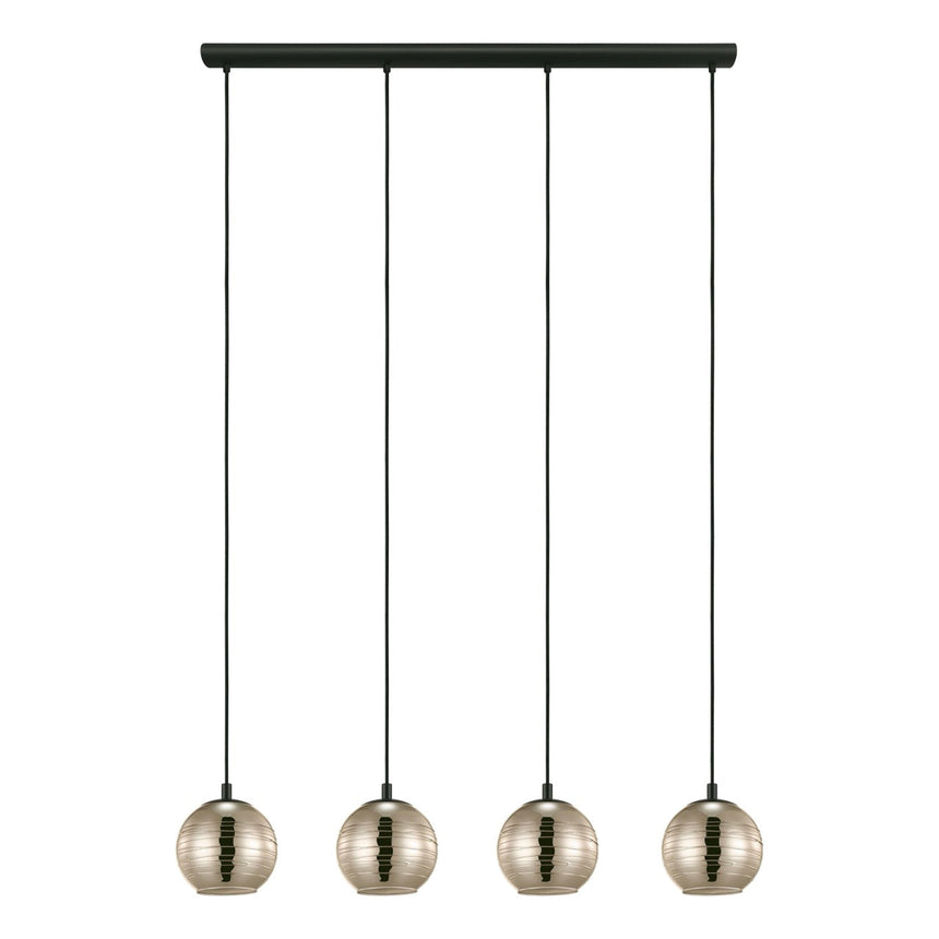 EGLO Lemorieta Lámpara de techo colgante acero vidrio vaporizado negro dorado 39686