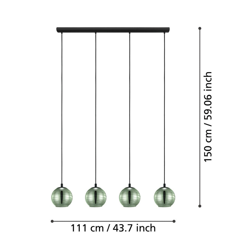 EGLO Lemorieta Lámpara de techo colgante acero vidrio vaporizado negro dorado 39686