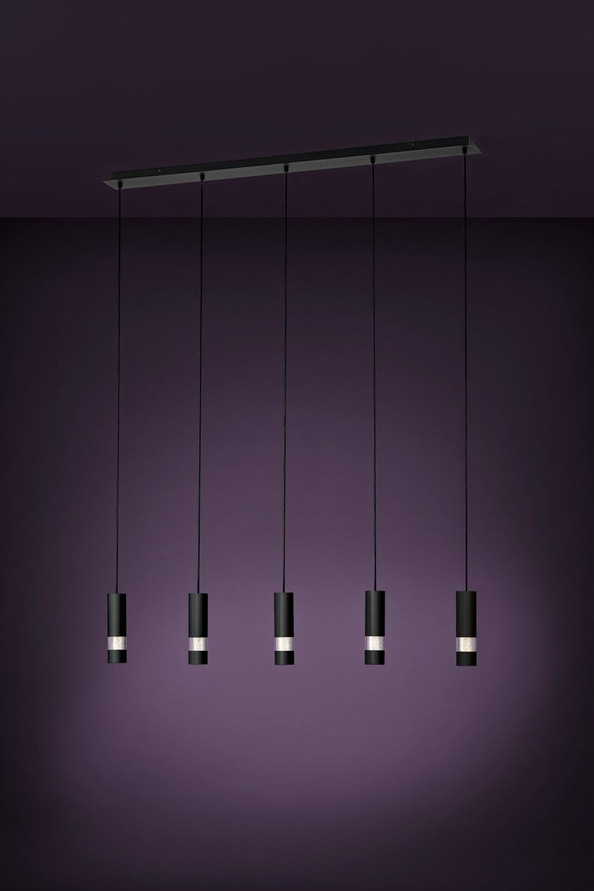 EGLO Bernabeta Lámpara de techo colgante LED acero plástico negro transparente 39706