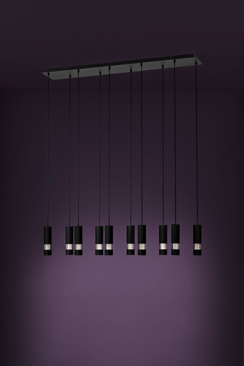 EGLO Bernabeta Lámpara de techo colgante LED acero plástico negro transparente 39707